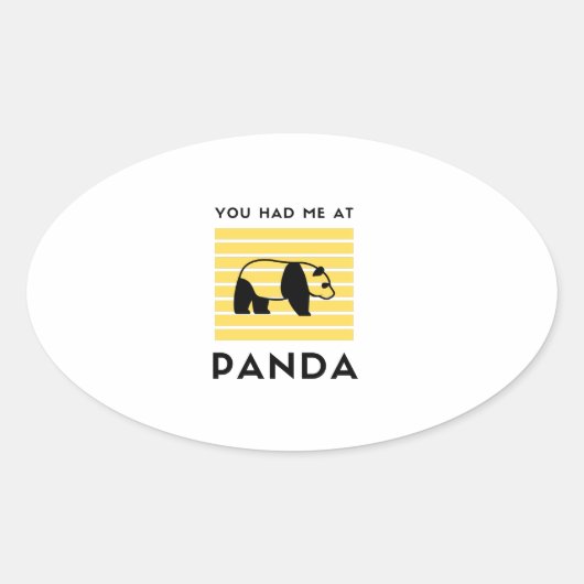 You had me at panda ovale sticker (Voorkant)