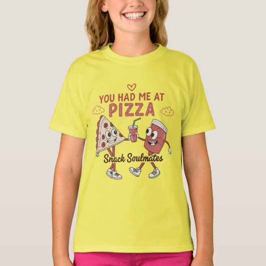 You Had Me At Pizza – Schattigee snack soulmates F T-shirt (Voorkant)
