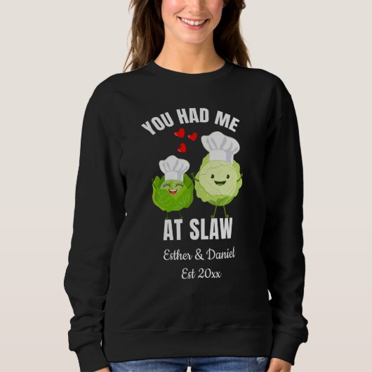 YOU HAD ME AT SLAW Kawaii Cabbage Valentines Trui (Voorkant)