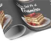 You Had Me at Tiramisu – Fun Food Print Cadeaupapier (Rol Hoek)