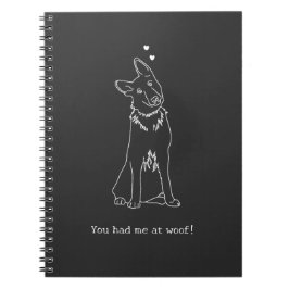 You Had me at Woof Dog Lover Simple Outline Design Notitieboek