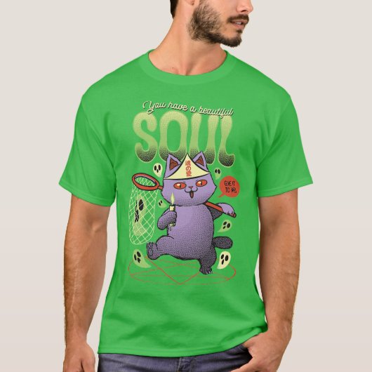 You Have A Beautiful Soul Give It To Me Purple Cat T-shirt (Voorkant)