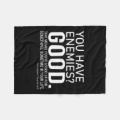 You Have Enemies_ Good. Winston Churchill Motivati Fleece Deken (Voorkant (Horizontaal))