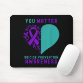You - Heart &amp; Ribbon Design Suicide Prevention Muismat (Met muis)