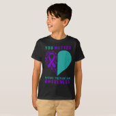 You - Heart &amp; Ribbon Design Suicide Prevention T-shirt (Voorkant volledig)