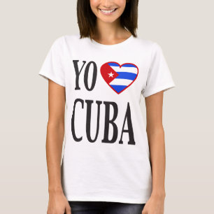 "You Heart Cuba (I Love Cuba)" met Cubaans vlaggen T-shirt