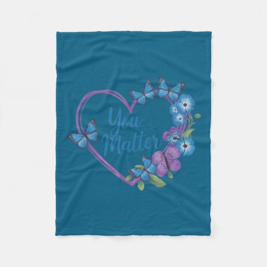 You Heart Suicide Prevention Awareness Fleece Deken (Voorkant)