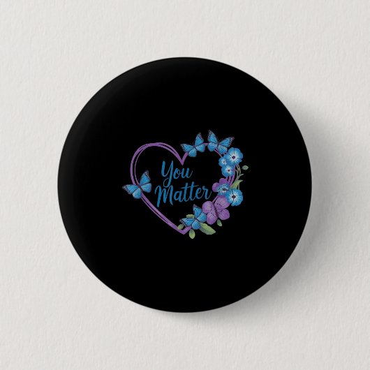 You Heart Suicide Prevention Awareness  Ronde Button 5,7 Cm (Voorkant)
