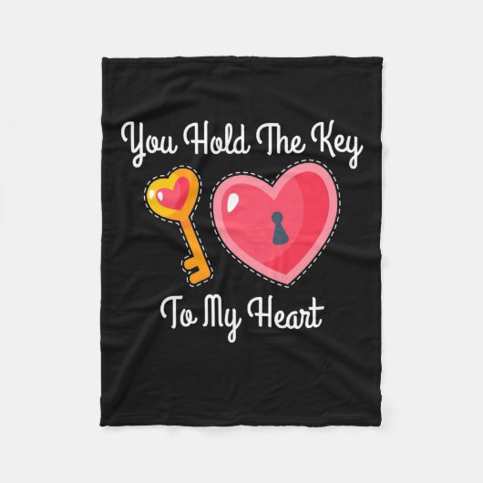 You Hold The Key To My Heart Fleece Deken (Voorkant)