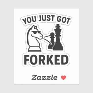 You Just Got Forked – Funny Chess Meme Sticker