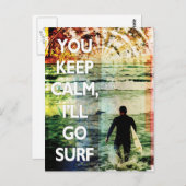 You Keep Calm, I'll Go Surf Postcard Briefkaart (Voorkant / Achterkant)