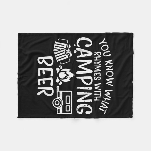 You Know What Rhymes With Camng Funny Camper Dad M Fleece Deken (Voorkant (Horizontaal))