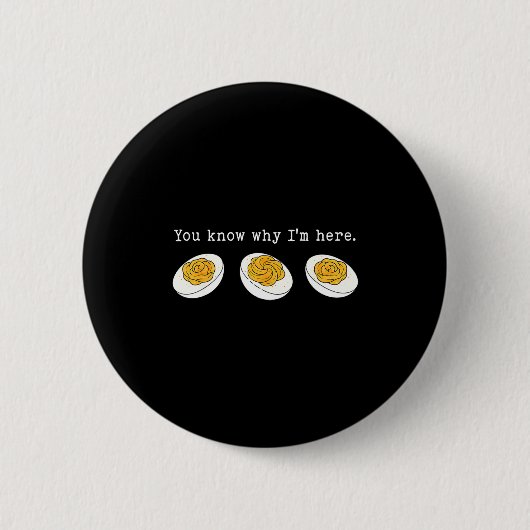 You Know Why I'm Here Funny Deviled Egg Thanksgivi Ronde Button 5,7 Cm (Voorkant)