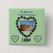 You Left Too Soon - Lime Green Tribute Vierkante Button 5,1 Cm (Voorkant)