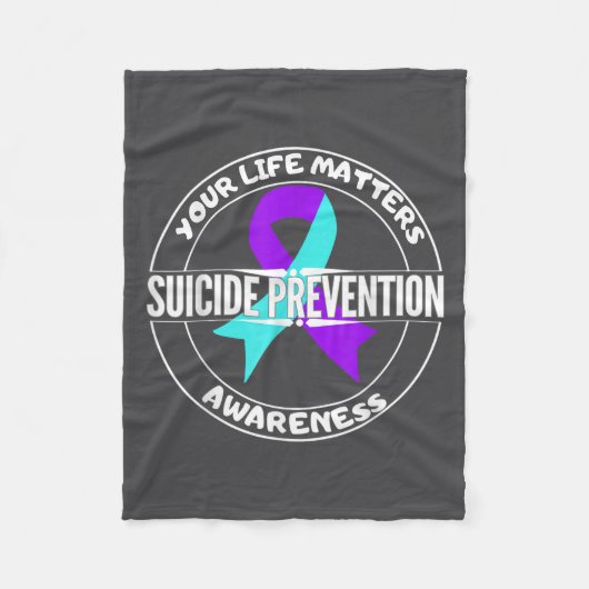 You Life S Suicide Prevention Awareness Teal Purpl Fleece Deken (Voorkant)