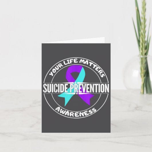 You Life S Suicide Prevention Awareness Teal Purpl Kaart (Voorkant)