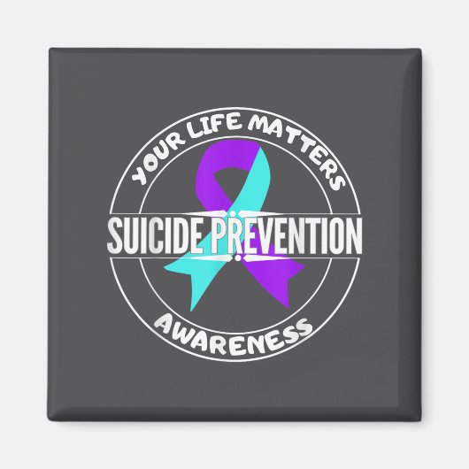 You Life S Suicide Prevention Awareness Teal Purpl Magneet (Voorkant)