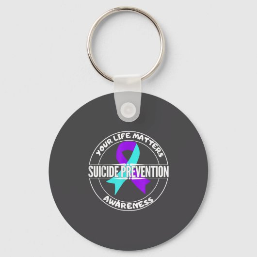 You Life S Suicide Prevention Awareness Teal Purpl Sleutelhanger (Voorkant)
