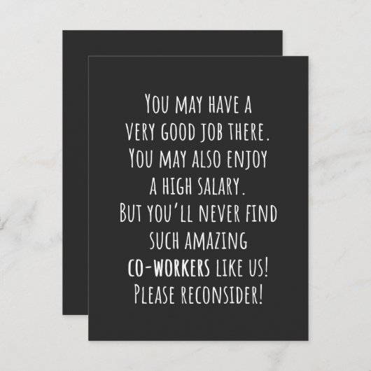 you’ll never find such amazing co-workers like us! bedankkaart (Voorkant / Achterkant)