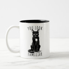 You Look Familiar Black Cat Feeling Magical Witch Tweekleurige Koffiemok