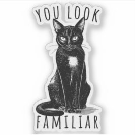 You Look Familiar Witches Black Cat Sticker