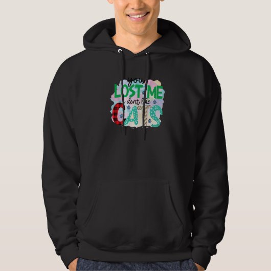 You Lost Me I Don't Like Cats Graphic Patchwork Hoodie (Voorkant)