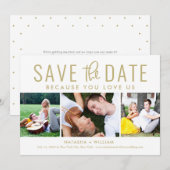 You Love Us BEWERKBARE KLEUR Save The Date Kaart (Voorkant / Achterkant)