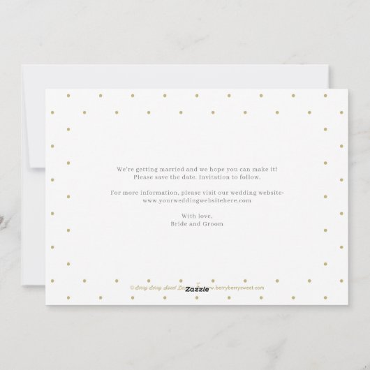 You Love Us BEWERKBARE KLEUR Save The Date Kaart (Achterkant)