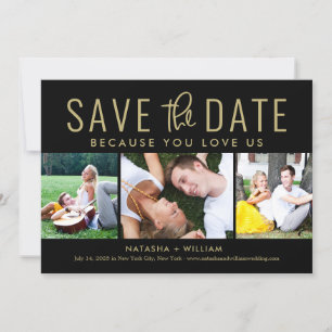 You Love Us BEWERKBARE KLEUR Save The Date Kaart