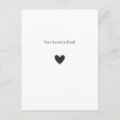You Lovely Dad Quote Black Heart Card Briefkaart (Voorkant)