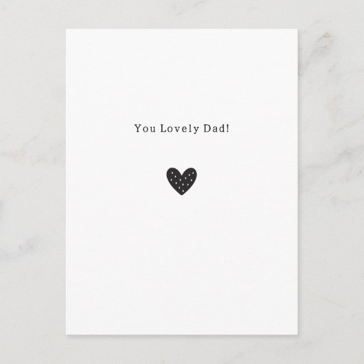 You Lovely Dad Quote Black Heart Card Briefkaart (Voorkant)