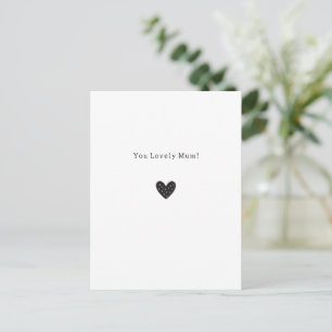 You Lovely Mum Quote Black Heart Card Briefkaart
