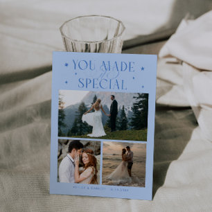 You Made It Special Trouwfoto Ijsblauw Bedankkaart