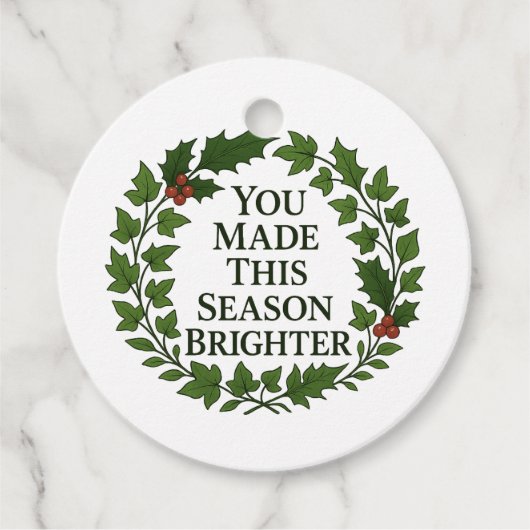 You Made This Season Brighter Bedankjes Labels (Voorkant)