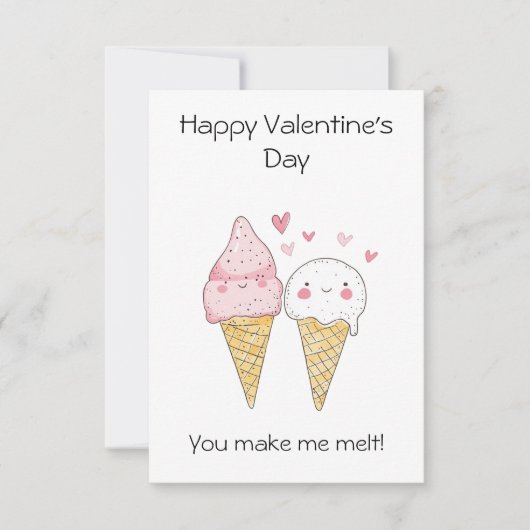 "You Make Me Melt!" – Schattige en puntig ijs Kaart (Voorkant)