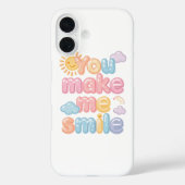 "You Make Me Smile" with Sun and Clouds Case-Mate iPhone Case (Achterkant)