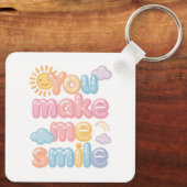 "You Make Me Smile" with Sun and Clouds Sleutelhanger (Achterkant)