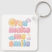 "You Make Me Smile" with Sun and Clouds Sleutelhanger (Achterkant)