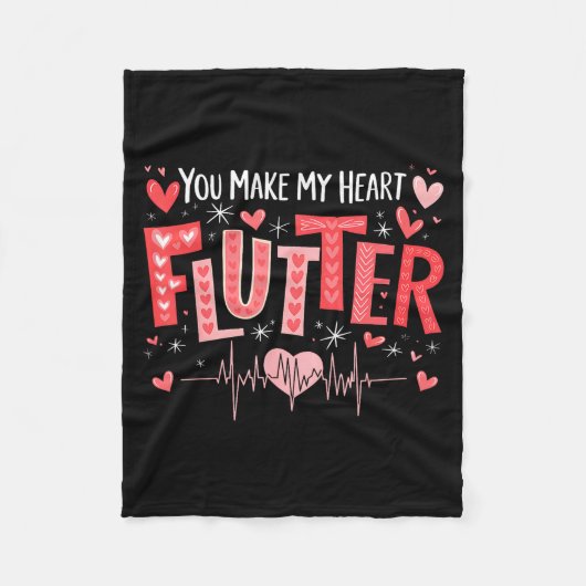 You Make My Heart Flutter Cardiac Nurse Valentine  Fleece Deken (Voorkant)