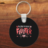 You Make My Heart Flutter Cardiac Nurse Valentine Sleutelhanger (Voorkant)
