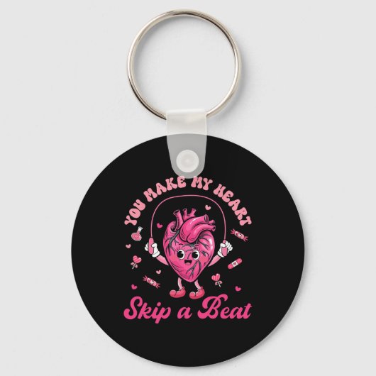 You Make My Heart Fun Skip On A Beat Cardiac Nurse Sleutelhanger (Voorkant)