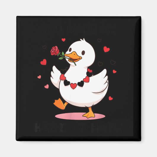 You Make My Heart Go Honk Funny Goose Valentine’s  Magneet (Voorkant)