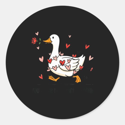 You Make My Heart Go Honk Funny Goose Valentine Sa Ronde Sticker (Voorkant)