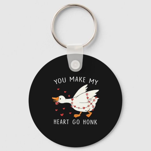 You Make My Heart Go Honk Funny Goose Valentine  Sleutelhanger (Voorkant)