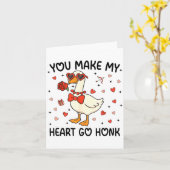 You Make My Heart Go Honk Funny Valentine Silly Go Kaart (Gele Bloem)