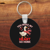 You Make My Heart Go Honk Goose Faux Yarn Loving G Sleutelhanger (Voorkant)