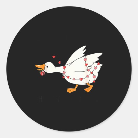 You Make My Heart Go Honk Goose Valentine  Ronde Sticker (Voorkant)