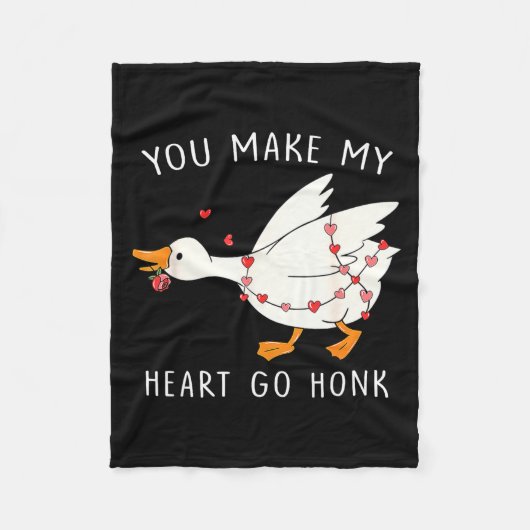 You Make My Heart Go Honk Goose Valentine's Day  Fleece Deken (Voorkant)