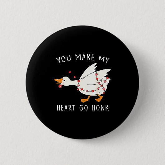You Make My Heart Go Honk Goose Valentine's Day  Ronde Button 5,7 Cm (Voorkant)