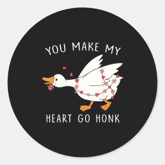 You Make My Heart Go Honk Goose Valentine's Day  Ronde Sticker (Voorkant)